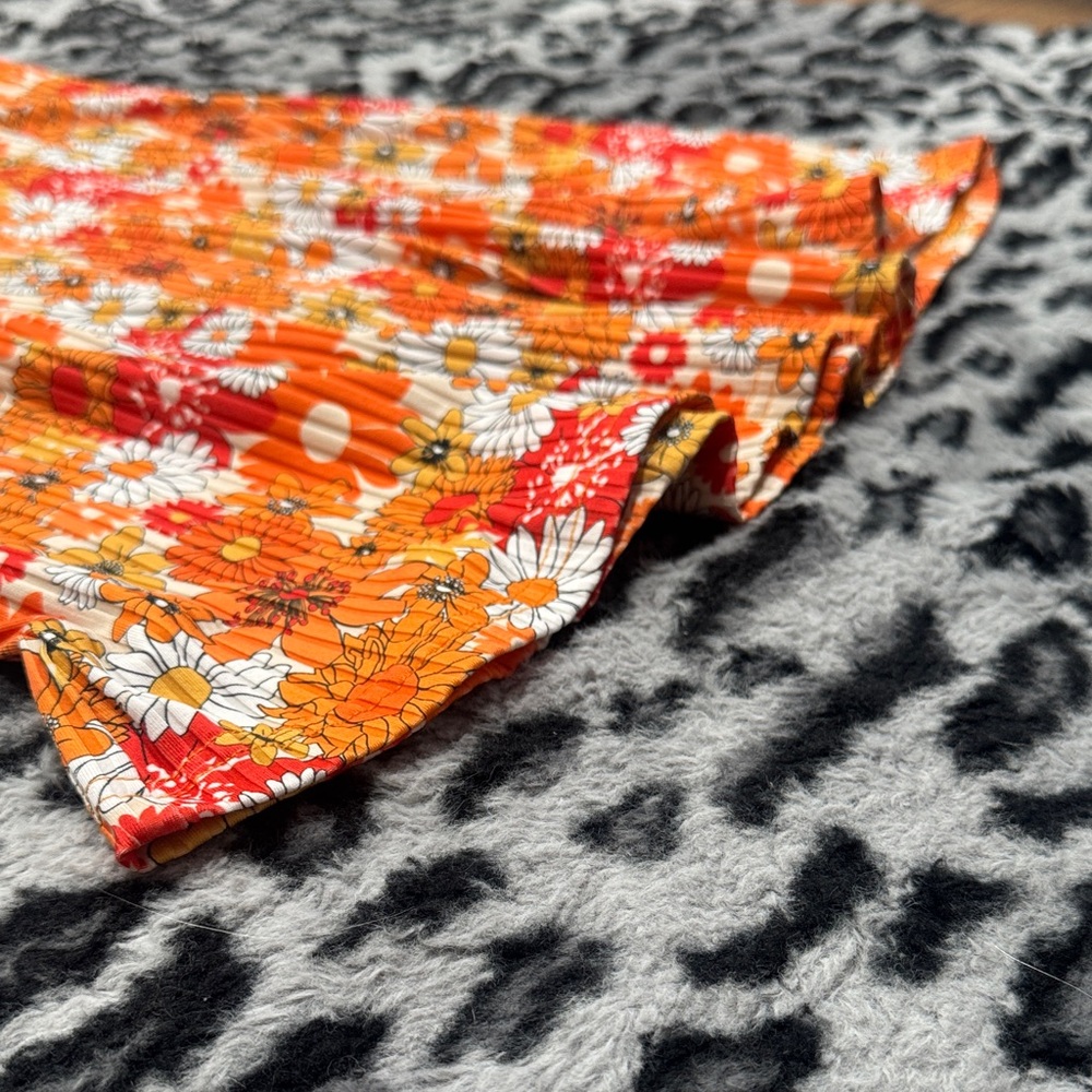 Cider Vibrant Orange and White Floral Dress - Picture 4 of 5